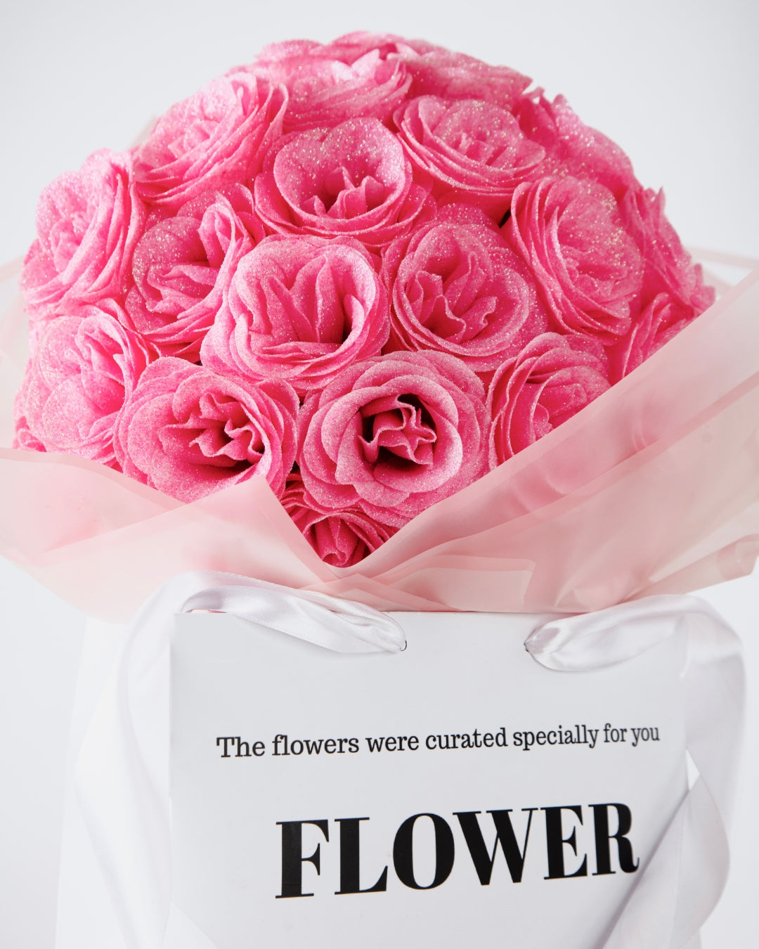 Bundle of Pink Glitter roses