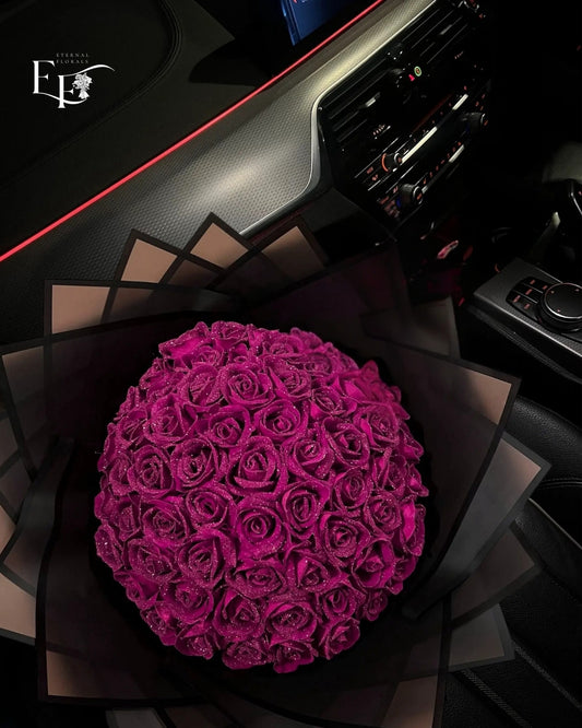 Bundle of Pink Glitter roses