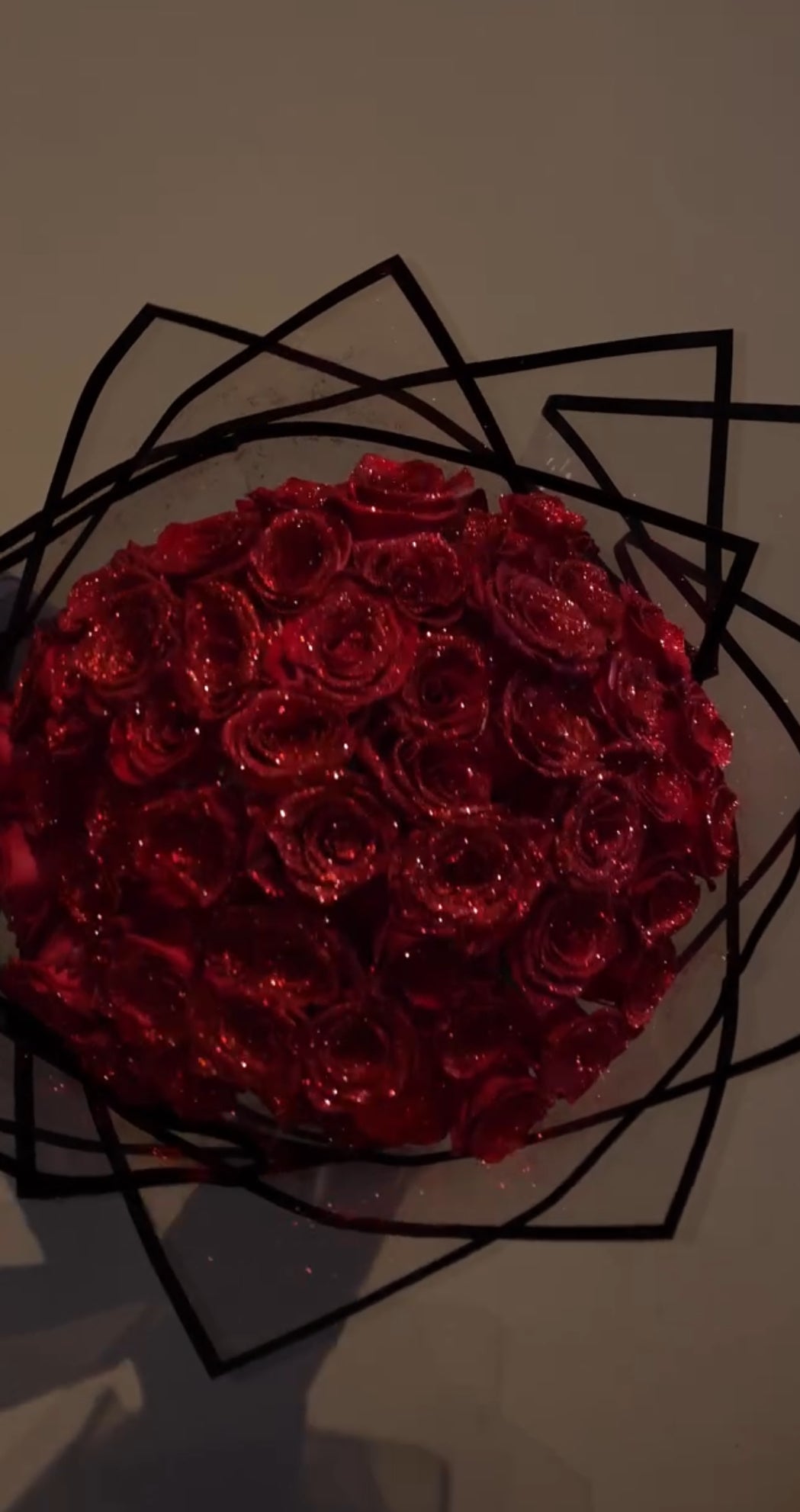 Bundle of Red Glitter roses