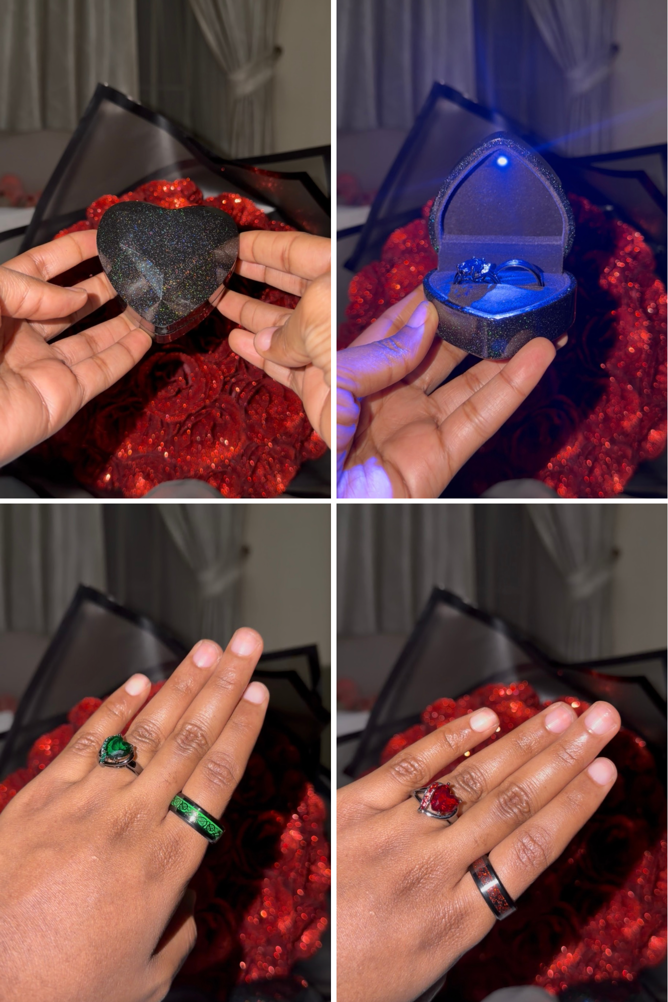 Promise rings (stardust granite box+ rings)