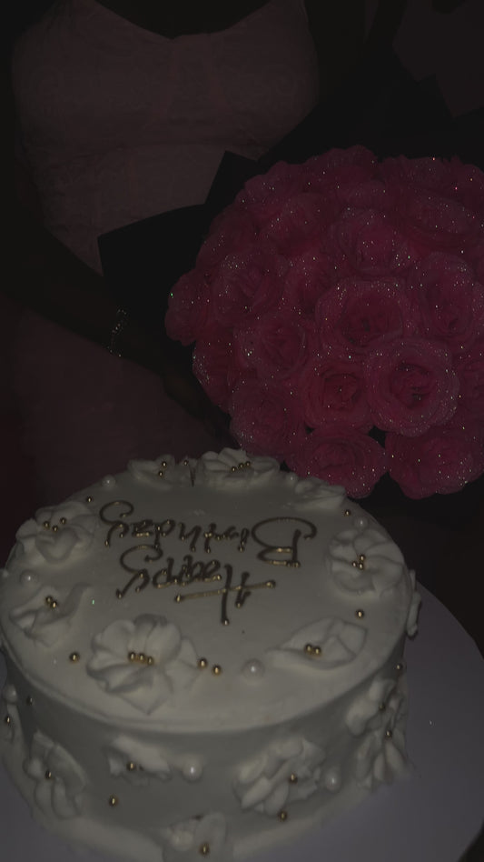 Bundle of Pink Glitter roses