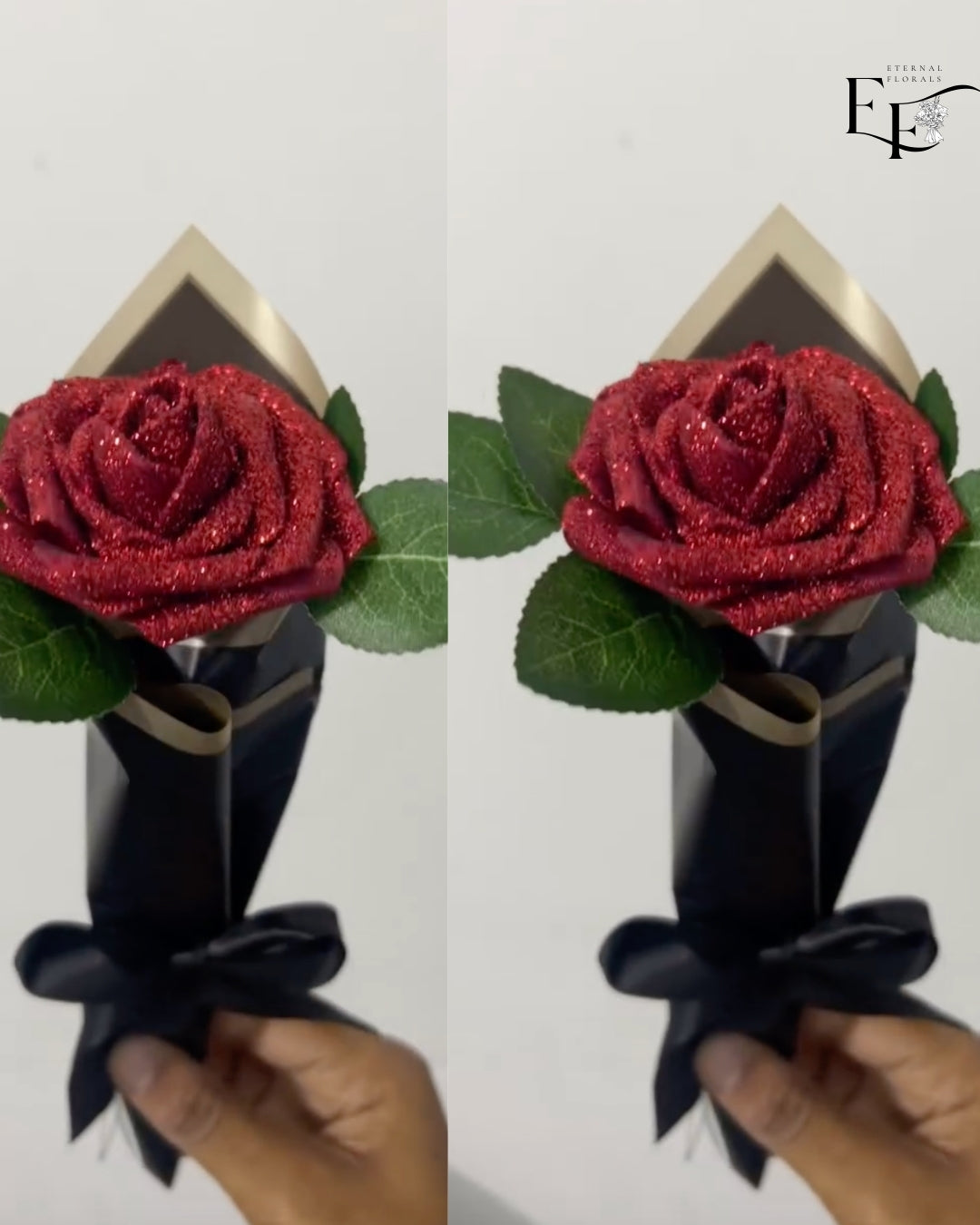 Bundle of Red Glitter roses